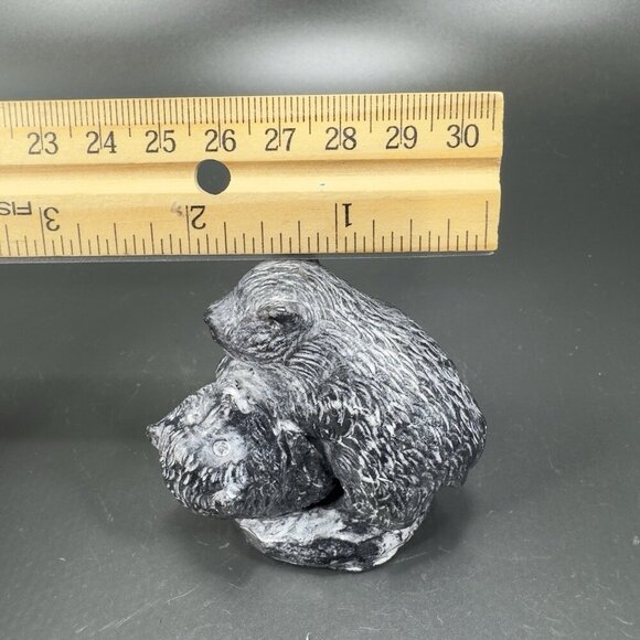 A Wolf Original The Wolf Sculptures Hand Made Soapstone Bear Cubs Figure Canada - Picture 4 of 12